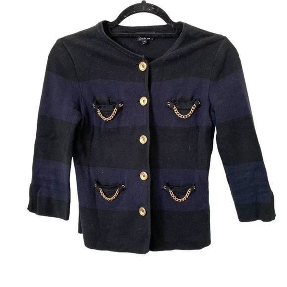 TOPSHOP Chained Striped Cardigan‎ - Picture 1 of 4